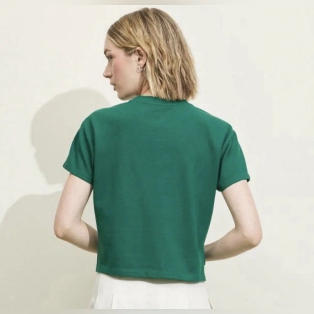 NWT Prince Pickleball Women's Green Short Sleeve Cropped Shirt Size Small - Picture 3 of 8